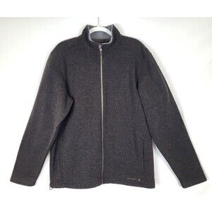 Merrell Performix Jacket Wool Blend Full Zip Mens Large Brown Fleece Lined